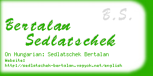 bertalan sedlatschek business card